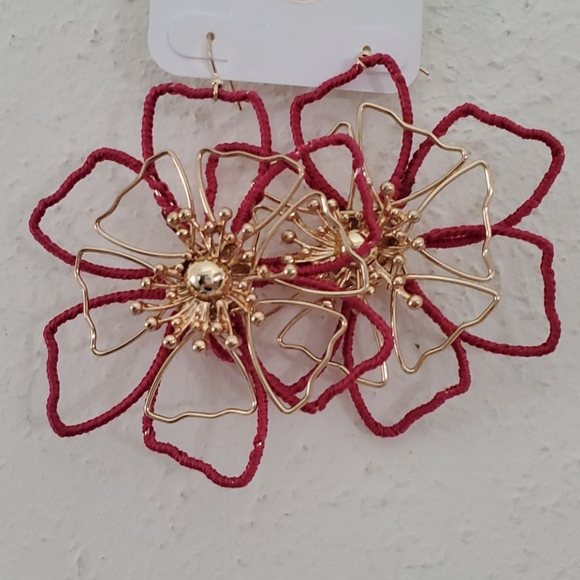 🆕️  Statement Earrings Wired with Thread Details - Picture 2 of 6